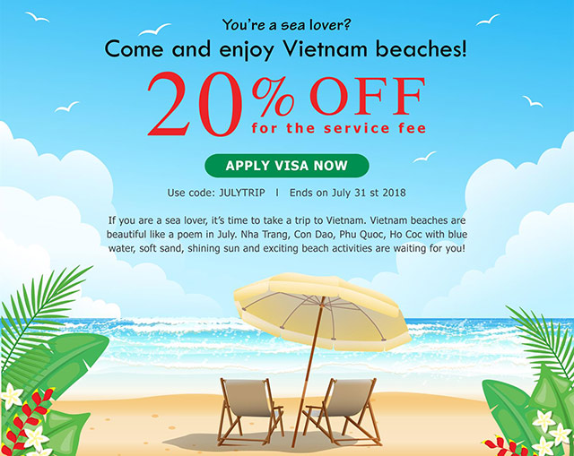 20% off for making Vietnam's Visa