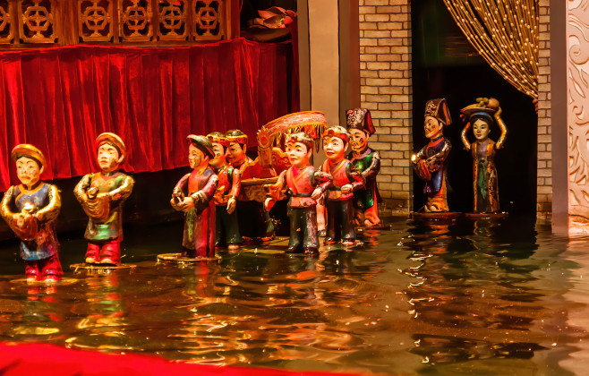 A show in Thang Long Vietnamese Water Puppet Theatre