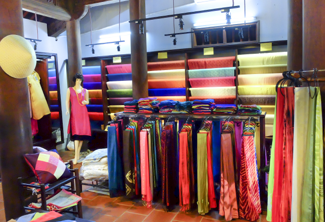 A silk store in Van Phuc Village