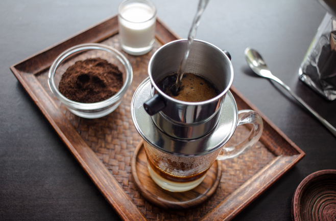 The process of making Vietnamese coffee is easy