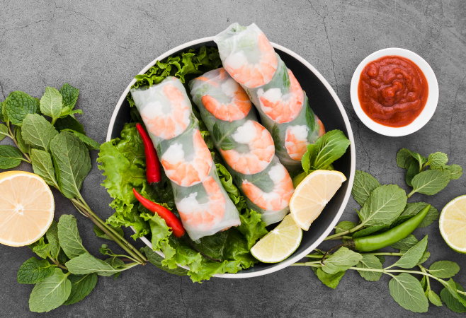 Vietnamese Spring Rolls are a healthy food