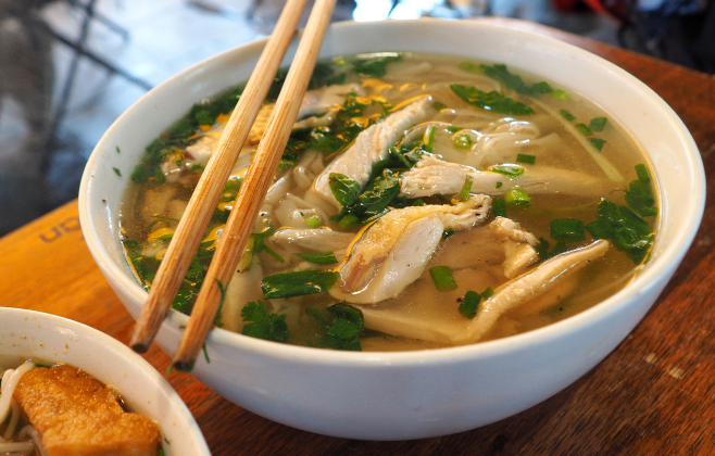 Chicken Pho - the Vietnamese chicken noodle soup is a traditional food of Vietnam
