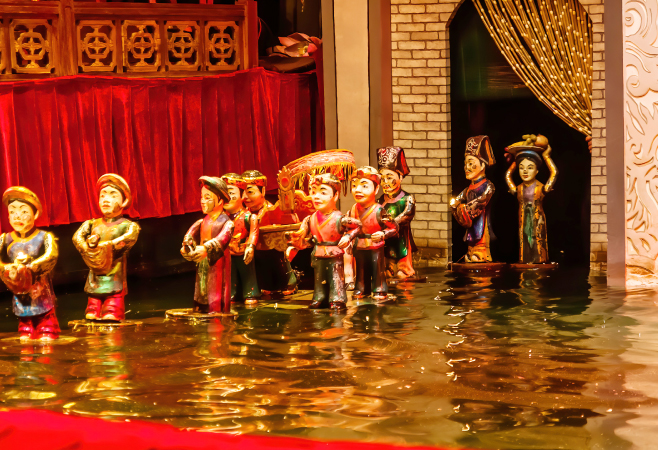 A performance of Thang Long Puppet Theatre