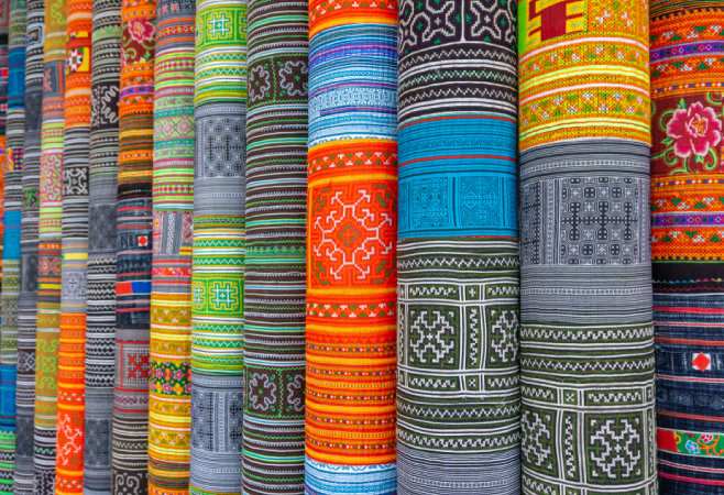 Beautiful patterns on handicraft embroidery