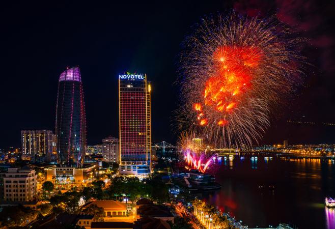 Dragon Bridge is a popular spot for viewing fireworks