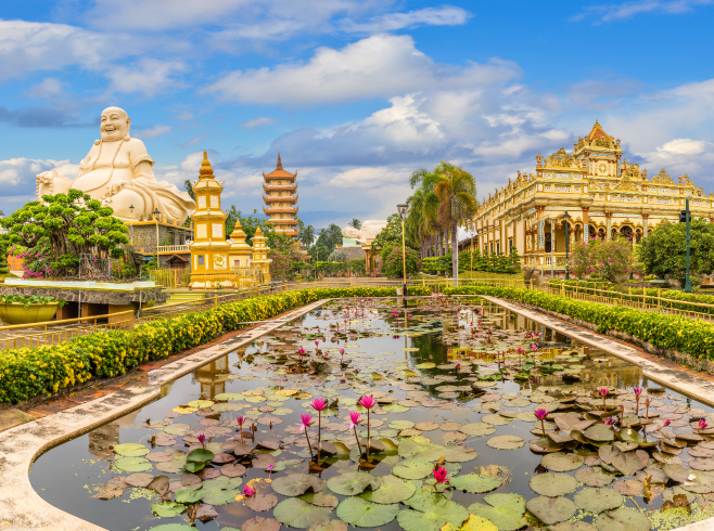 Vinh Trang Pagoda offers a tranquil escape with historical and architectural significance 