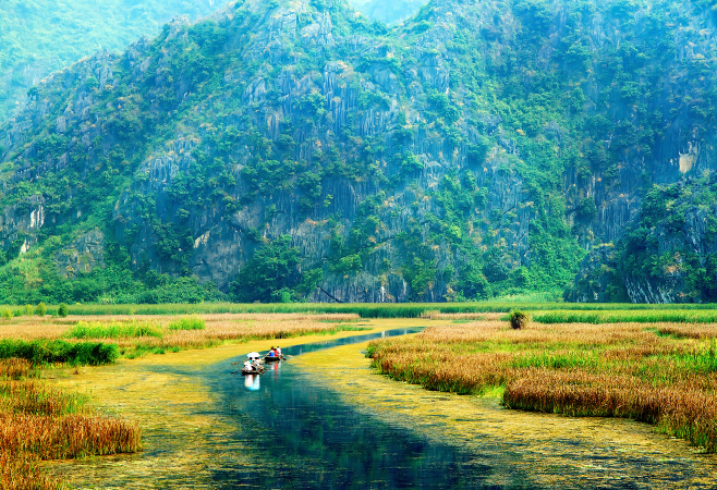 Van Long Nature Reserve is located on the fringe of Ninh Binh Province