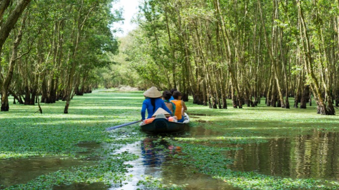 Traditional village life Mekong Delta